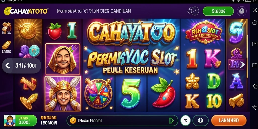 Tampilan seru dan interaktif dari permainan Slot CAHAYATOTO.