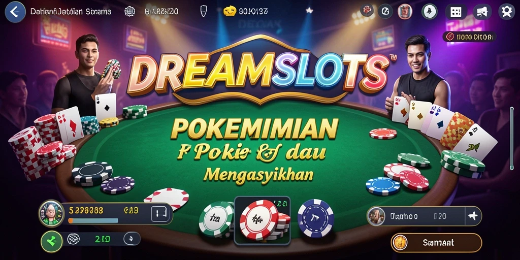 Tampilan gameplay Poker yang seru dan kompetitif di DREAMSLOTS.