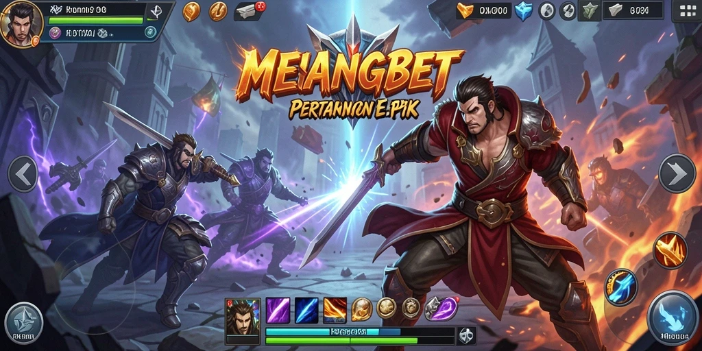 Gameplay MENANGBET dengan karakter bertarung yang mendebarkan.